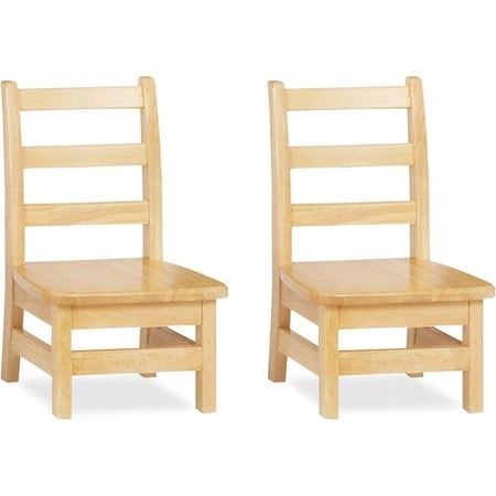Jonti-Craft KYDZ LADDERBACK CHAIR, 8in SEAT HEIGHT, NATURAL SEAT/NATURAL BACK, NATURAL BASE, 2PK JNT5908JC2